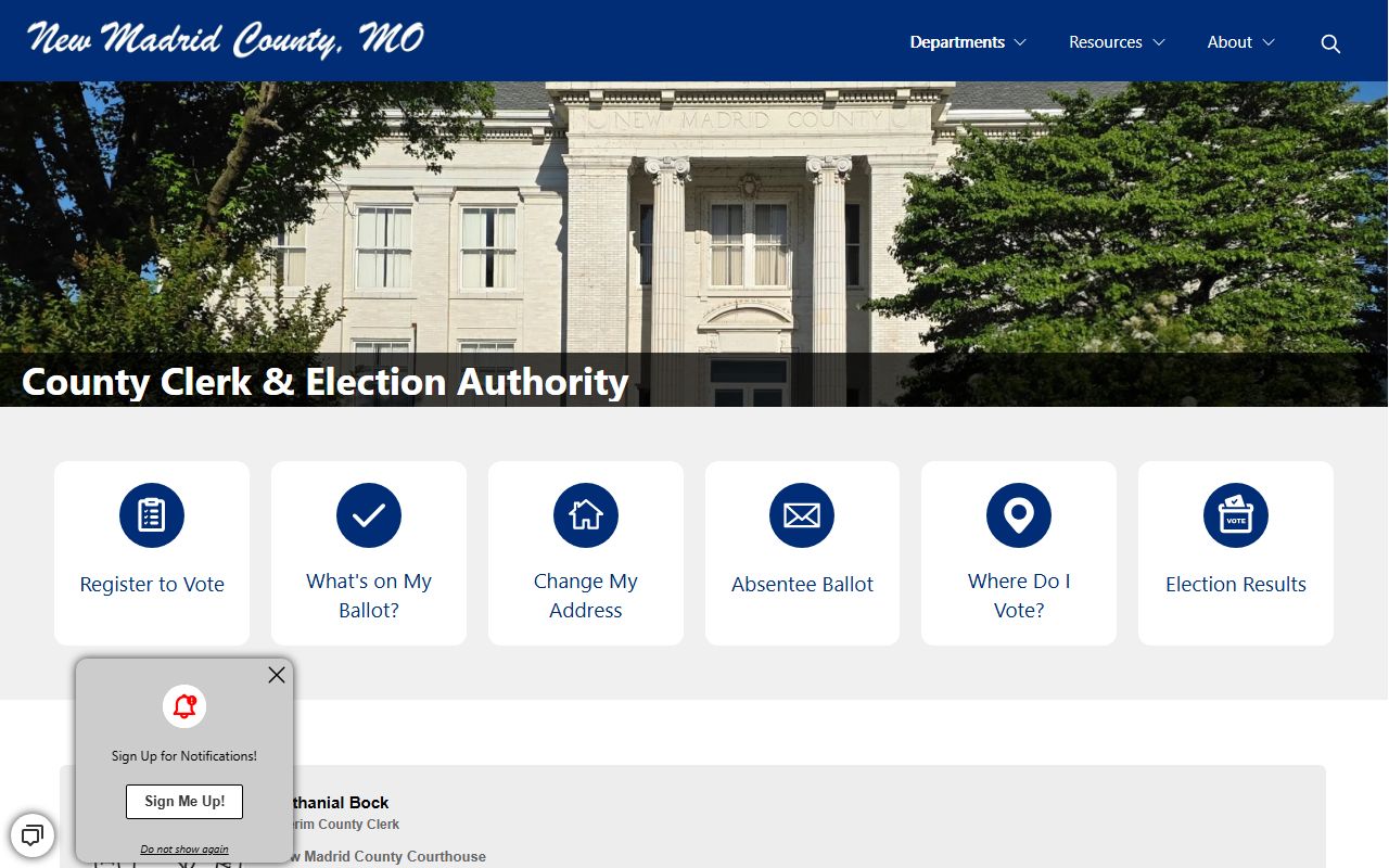 New Madrid County Circuit Clerk records county clerk distinction