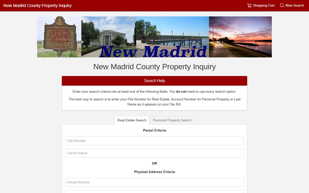 New Madrid County Circuit Clerk records county property inquiry portal