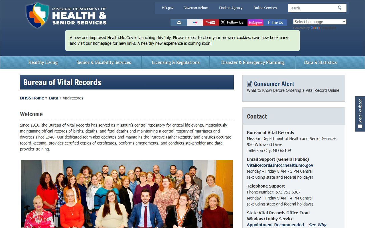 New Madrid County marriage records Missouri vital records registry